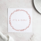 It's a girl new baby card
