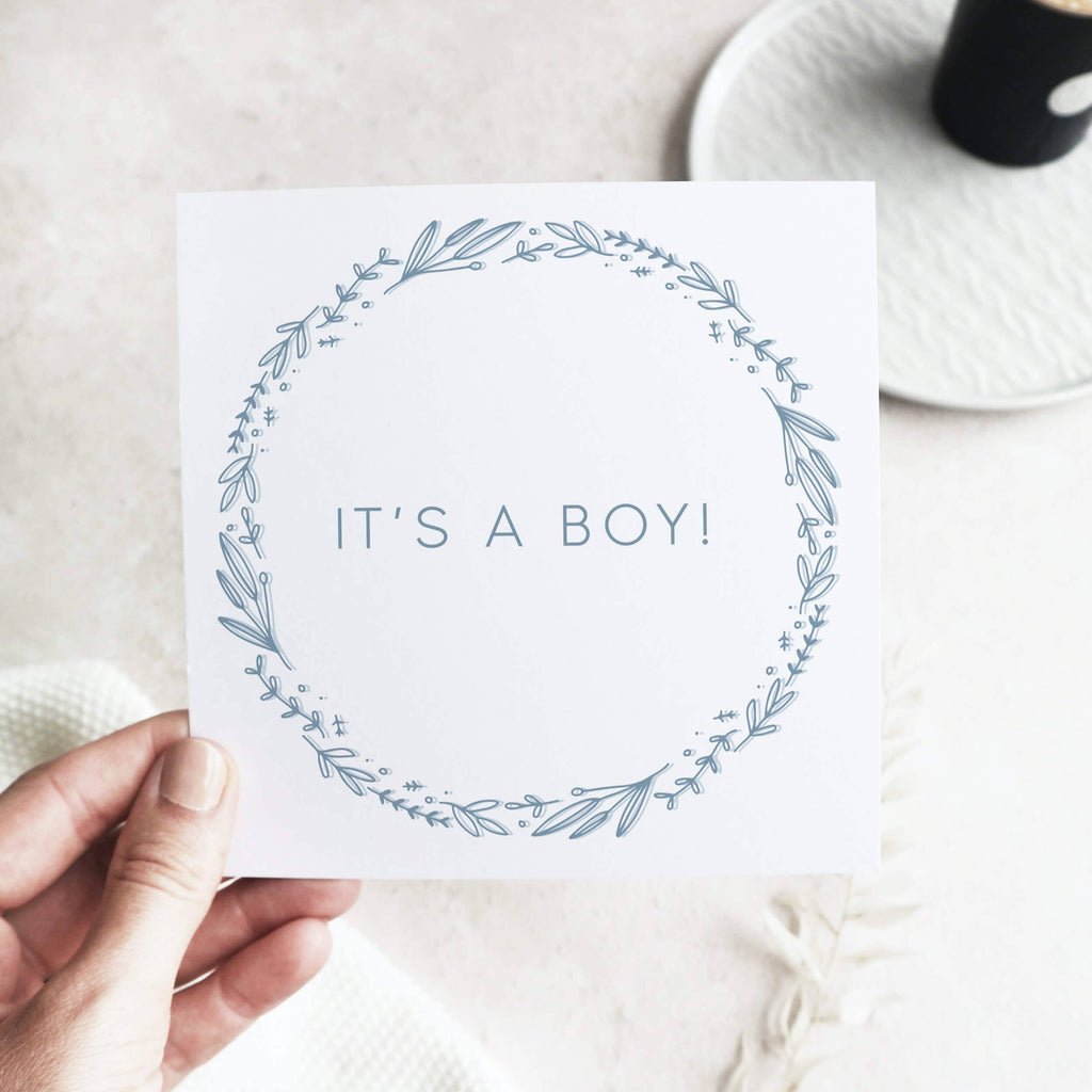 It's a boy new baby card