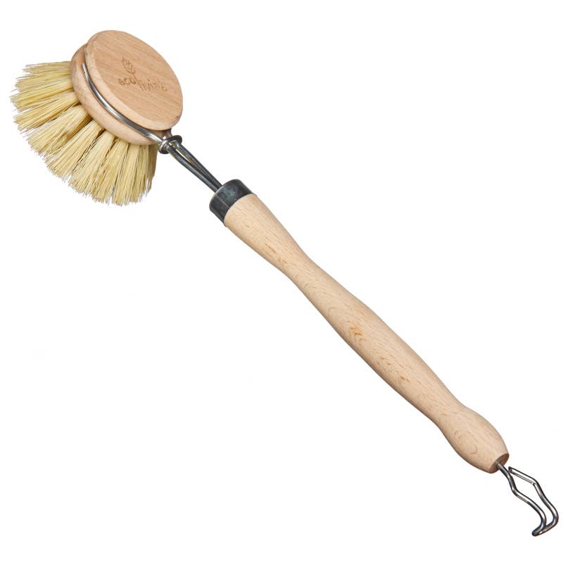 wooden dish brush - side view