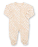 Sleepsuit in soft orange with carrot design printed all over.