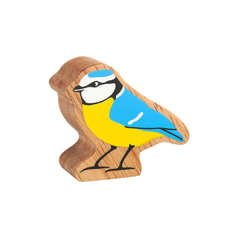 Wooden blue and yellow blue tit