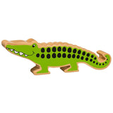 Wooden green crocodile figure