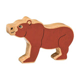 Wooden brown bear figure