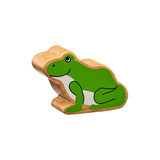 Wooden green frog figure