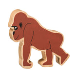 Wooden brown gorilla figure 