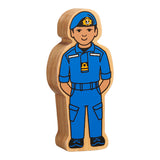 Wooden blue navy officer figure 