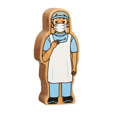 Wooden dentist in visor figure 