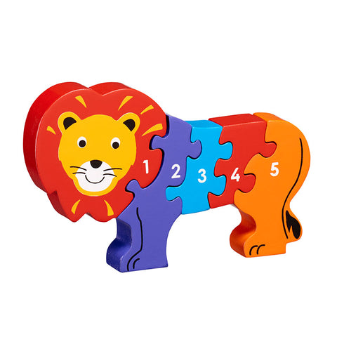 Lion jigsaw wooden - painted in bright colours 