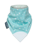 Teal star teething bib