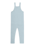 Marine colour dungarees with a stripy pocket on the front 