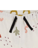 Silhouettes print shorts white with colourful patters 