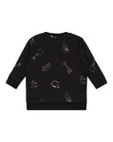 Sew and grow print black sweatshirt 