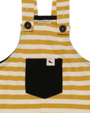 Wide strip dungarees in yellow and white 