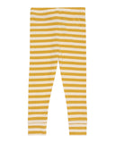 Wide stripe leggings in yellow and white