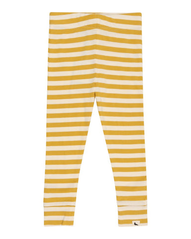 Wide stripe leggings in yellow and white