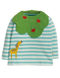 Frugi Tip Top Bib Set - Topaz Stripe/Giraffe